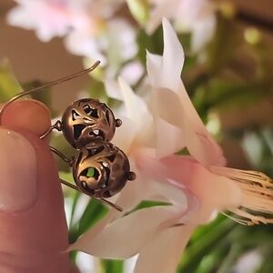 Elegant Vintage Silver Filigree Spinning Earrings